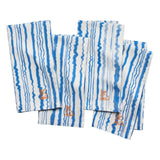 Coniglio Palm Beach 4 Printed Cotton Napkins Wiggle Stripe Light Blue 22" x 22"