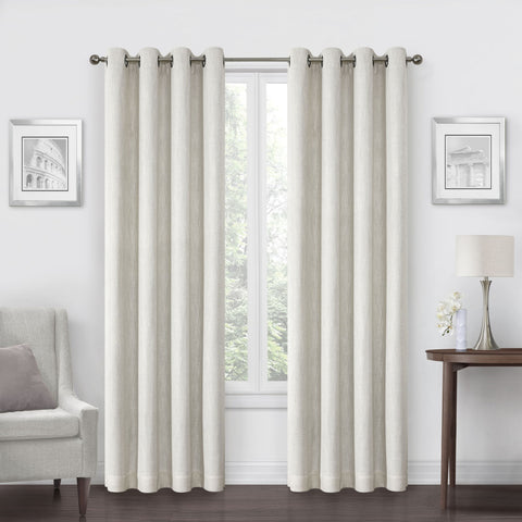 Max Blackout Grommet Blackout Single Curtain Panel Ivory Off White 50x120