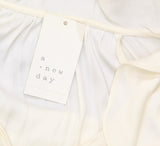 A New Day Flounce Long Sleeve V-Neck Ruffle Wrap Blouse Cream Off White XS