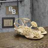 A New Day Womens Esme Floral Crochet Kitten Heels 92979007 Tan Brown 8M