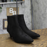 Universal Thread Womens Kitten Heel Faux Suede Booties Boots Black 6.5M