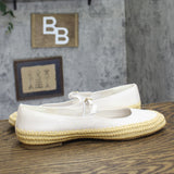 Universal Thread Jane Espadrille Flats with Strap Cream Off White / Brown 11M