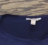 State Of Day Silk Touch Short Sleeve Pajama Shirt Top 100183585MS Navy Blue XL