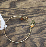 Erica Lyons Fall Autumn Leaf Pumpkin Bead Charm Bangle Bracelets Orange Multi