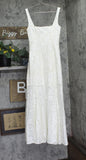 Aqua Soutache Cord Lace Drop Waist Maxi Dress IDM12229 Ivory Off White XS