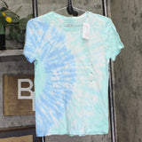 Style & Co. Cotton Tie-Dye Short Sleeve Casual T-Shirt Green Rainforest S