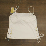 Michael Michael Kors Womens Grommet Tankini Swim Top MM30322 White M