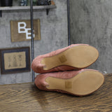 Journee Collection Peep Toe Booties Stiletto Heels Faux Suede Blush Pink 7W