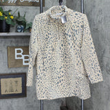 Avenue Womens Tunic Polar Fleece Quarter Zip Pullover Sweatshirt Animal Brown 16