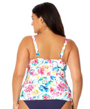 Anne Cole Paisley Twist Front Underwire Tankini Top Watercolor Paisley Multi 22W