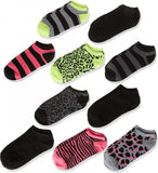 dELiA*s Girls 10 Pack No Show Socks Black 9-11
