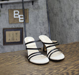 Calvin Klein Womens Jayla Sandal Block Heel KCJAYLA Black Multi 5M