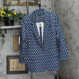 ELLA Rafaella Lined Medallion Print Single Button Blazer Jacket Malibu Blue 3X