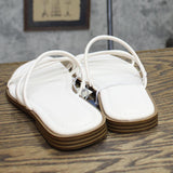 Universal Thread Womens Louie Strappy Slide Sandals Cream Off White 7.5M