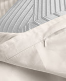 Hotel Collection Strie 3-Piece Duvet Cover Set Ivory Off White Full / Queen