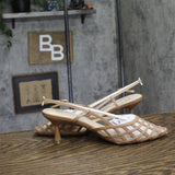Jones New York Pointed Toe Slingback Kitten Heel Pumps JNY-LINELA Nude Brown 10M