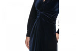 Vince Camuto Womens Ruched Velvet Twist-Front Dress VC1M2432 Navy Blue 0