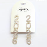 Bijoux Bar Fashion Dangly 2026 Rhinestone Post Earrings Gold / Silver Gray 3"