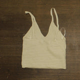 And Now This Womens Crochet Cropped Sleeveless Top Stone Brown XS