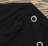 Beyond Control Womens Grommet-Detail Square-Neck Swim Dress Black 6