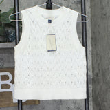 Universal Thread Womens Sleeveless Crewneck Crocheted Sweater Vest Cream White S