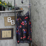 INC International Concepts Floral Chemise Nightgown Midnight Garden Black 2XL
