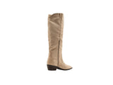 DV Dolce Vita Womens Kit Western Knee High Cowboy Boot Faux Suede Stone Brown 8M