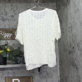 DKNY Womens Lightweight Ruched Scalloped Hem Top P52SAW83 Coconut Off White XL