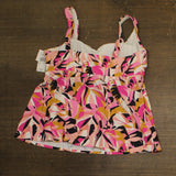 Raisins Curve Underwire Square-Neck Tankini Swim Top N841139 Pink Multi 20W