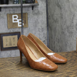 Journee Collection Monalee Tru Comfort Foam Square Toe Mid Heel Pumps Brown 7M