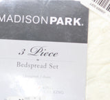 Madison Park Coverlet Bedspread Bedding Set Ivory Off White King / Cal King