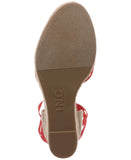 INC International Concepts Womens Merryy Espadrille Wedge Sandals Red 8M