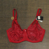 Wacoal Plus Size Retro Chic Full Figure Underwire Bra Barbados Cherry Red 38DD