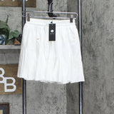 Seta Apparel Womens Element Pleated Mini Skirt White 2XS