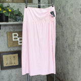Kate Spade Long Cover-Up Skirt with Shirred Open Side Begonia Bloom Pink L