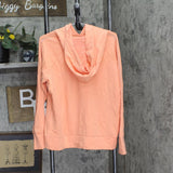 Danskin Womens Modal Blend Fleece Hooded Sweatshirt 1467454 Peach Orange XL