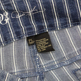 DG2 Womens Classic Stretch Pull-On Bermuda Short Midtone Stripe Blue PL
