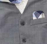Nautica Sharkskin Vest Shirt Tie and Pants 4-Piece Suit Set Gray Blue Multi 5