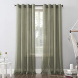 No. 918 Erica Crushed Sheer Voile Grommet Curtain Panel Green 51x72