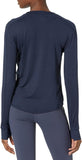 Spalding Plus Size Active Fitted Long Sleeve Sport Shirt Navy Blazer Blue 1X