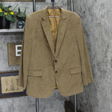 Stafford Mens Classic Fit Corduroy 2 Button Elbow Pad Suit Jacket Coat Brown 46R
