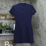 B. Darlin Juniors Short Sleeve Mockneck Mini Dress 45UAP84 Navy Blue 3/4