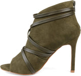 Journee Collection Womens Center Cutout Bootie Boots SAMARA Olive Green 6M