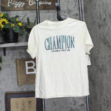 Champion Womens Classic Cotton Graphic Crewneck T-Shirt Natural Brown M