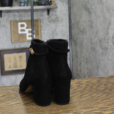 Bella Vita Womens Genuine Suede Leather Diaz Block Heel Bootie DIAZ Black 8.5M