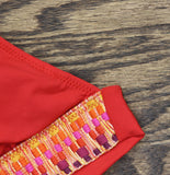 Becca Delilah Halter Bikini Swim Top 613157 Fire Red M