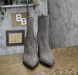 A New Day Womens Cassidy Rhinestone Ankle Boots 91636630 Silver Gray 6.5M