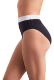 Mimi Flamingo Layered Solids Brooke High Waist Swim Bottom Black / White 12