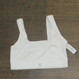 Gap Body Womens Logo Comfort Square-Neck Ribbed Bralette GPW01052 Optic White S