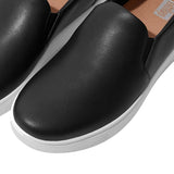 Fitflop Womens Rally Leather Slip-On Skate Sneakers FC7 Black 10M